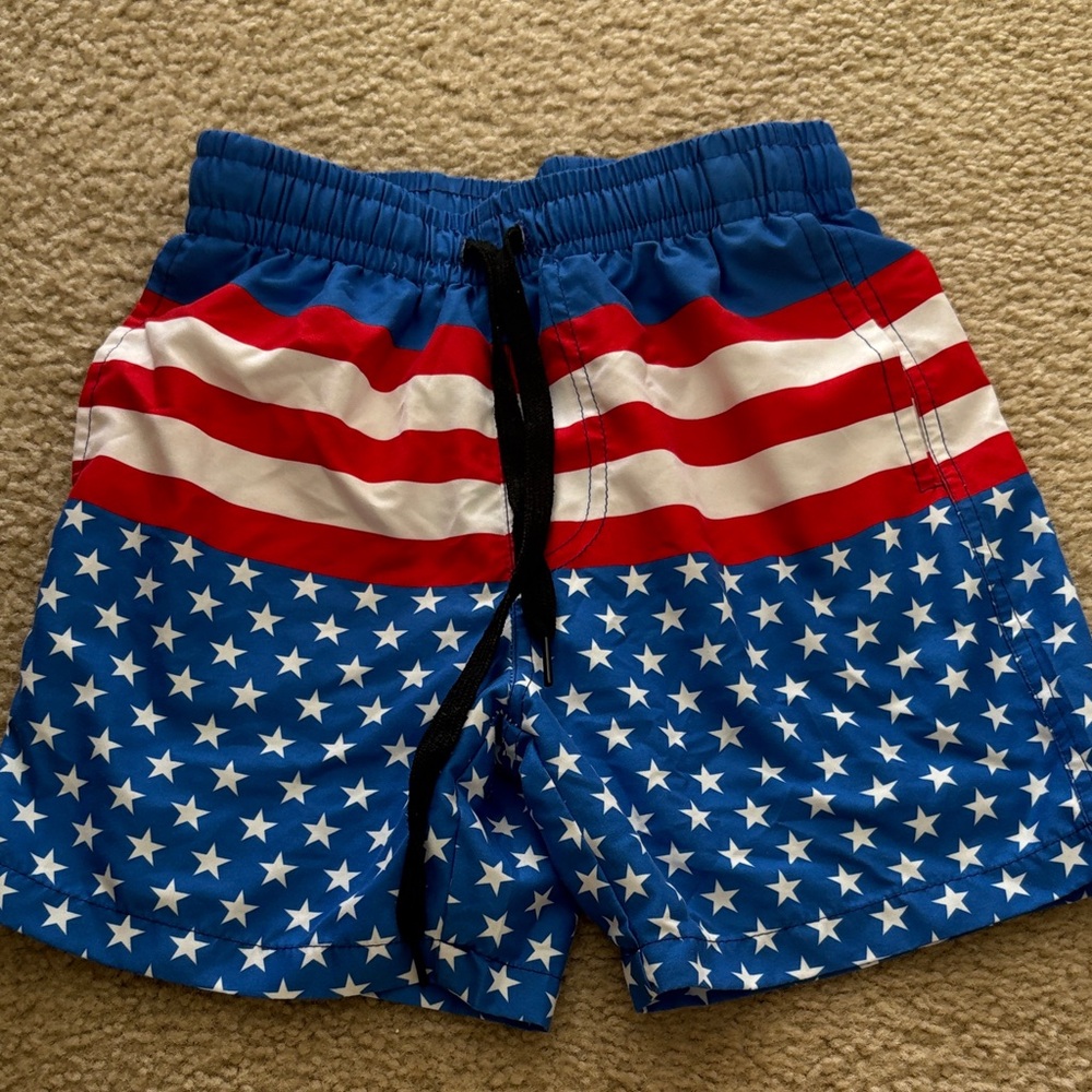 Patriotic Star and Stripe Swim Shorts